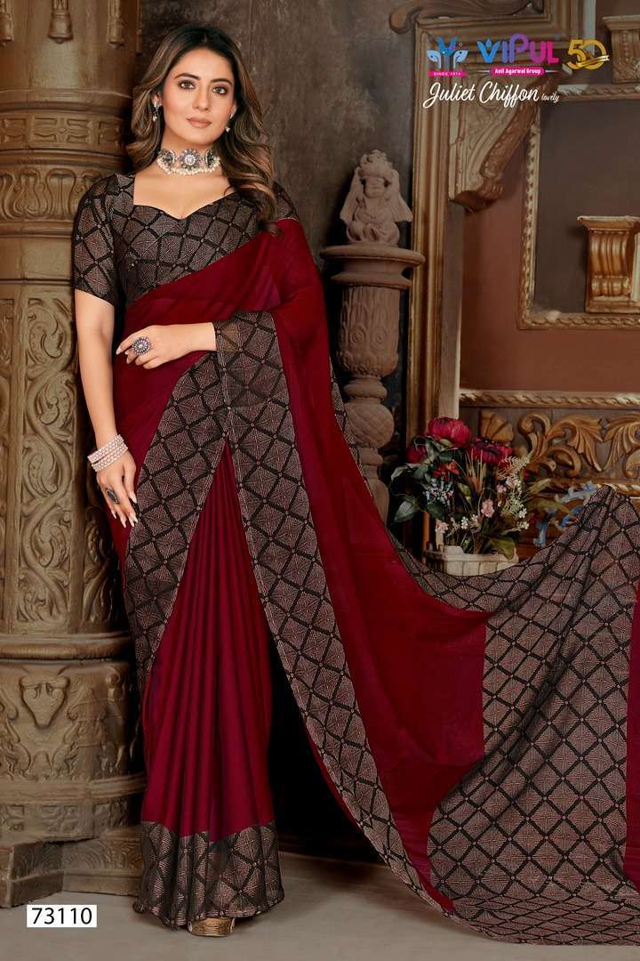 vipul fashion juliet chiffon series 73101-73118 chiffon saree