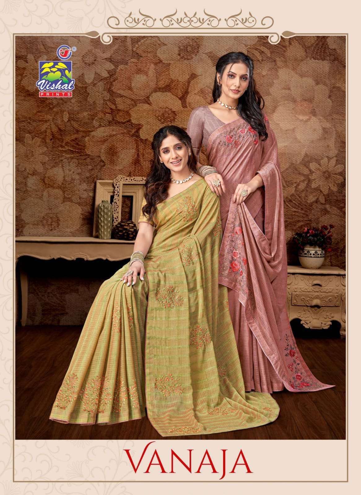 vishal prints vanaja series 46665-46670 fancy fabric saree