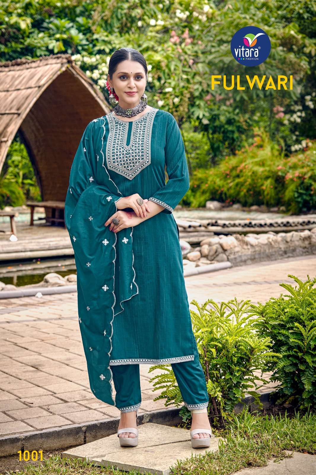 vitara fashion fulwari series 1001-1004 viscose suit