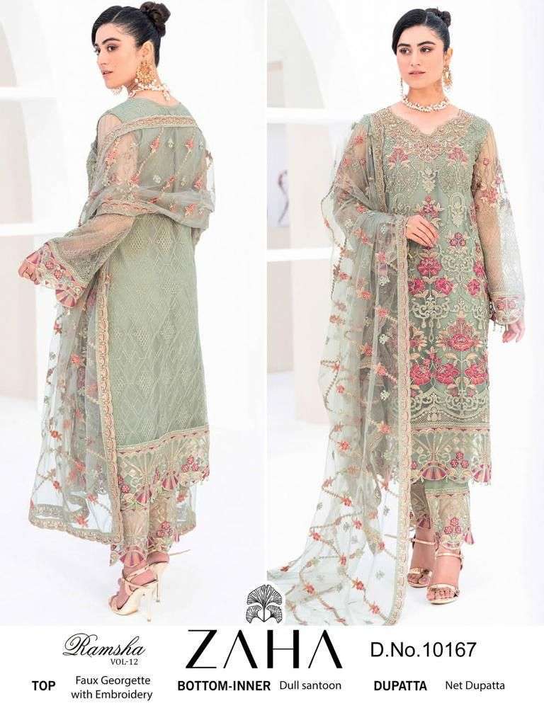 zaha 10167 georgette heavy embroidered suit 