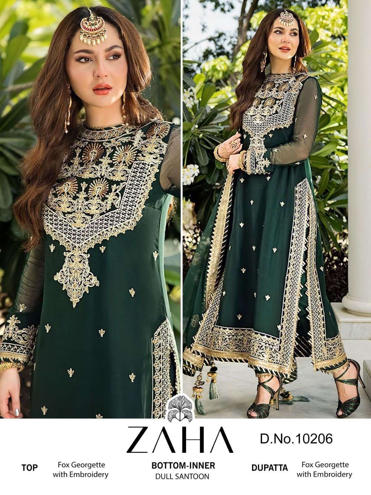 zaha 10206 georgette heavy embroidered suit 