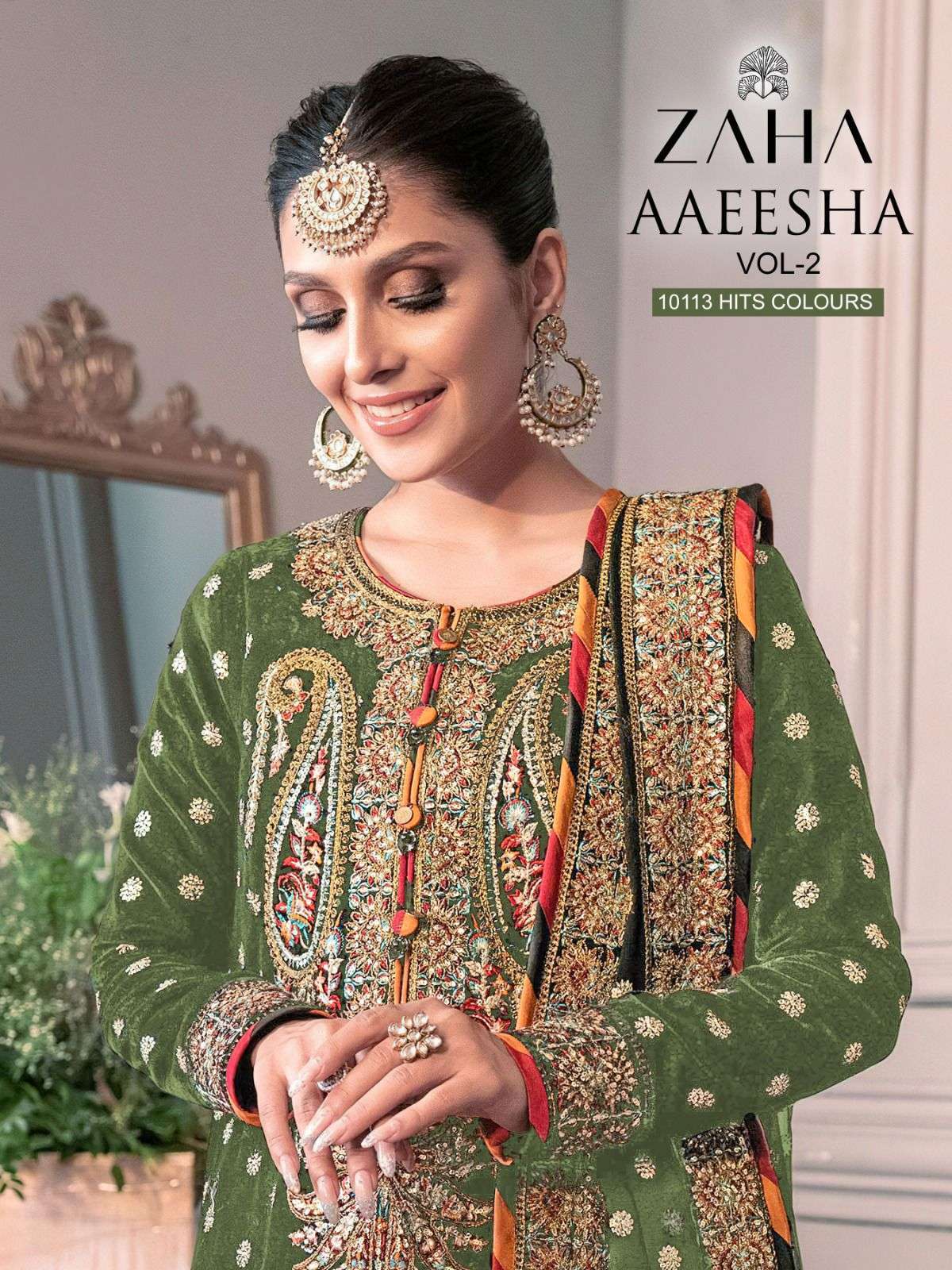 zaha aaeesha vol 2 10113 efgh hit colours georgette suit 