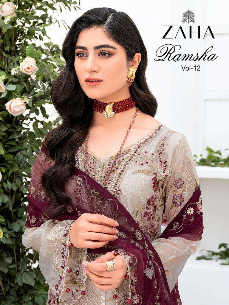 zaha ramsha vol-12 designer georgette suit 