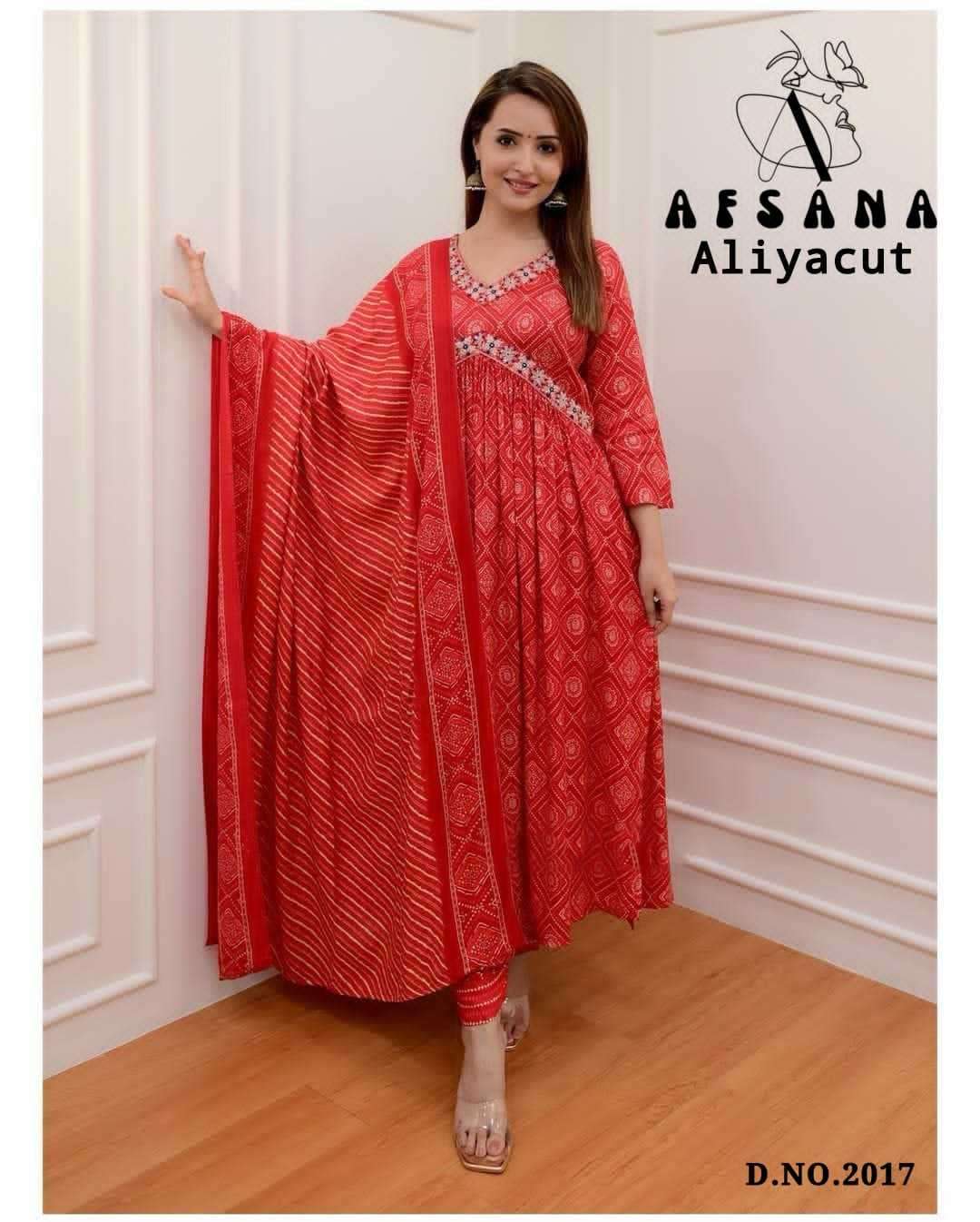 afsana aliya 2017 chinon embroidery suit 