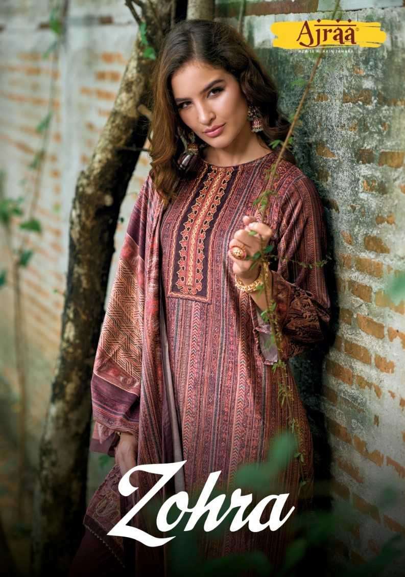 ajraa zohra series 21091-21094 velvet digital print suit 