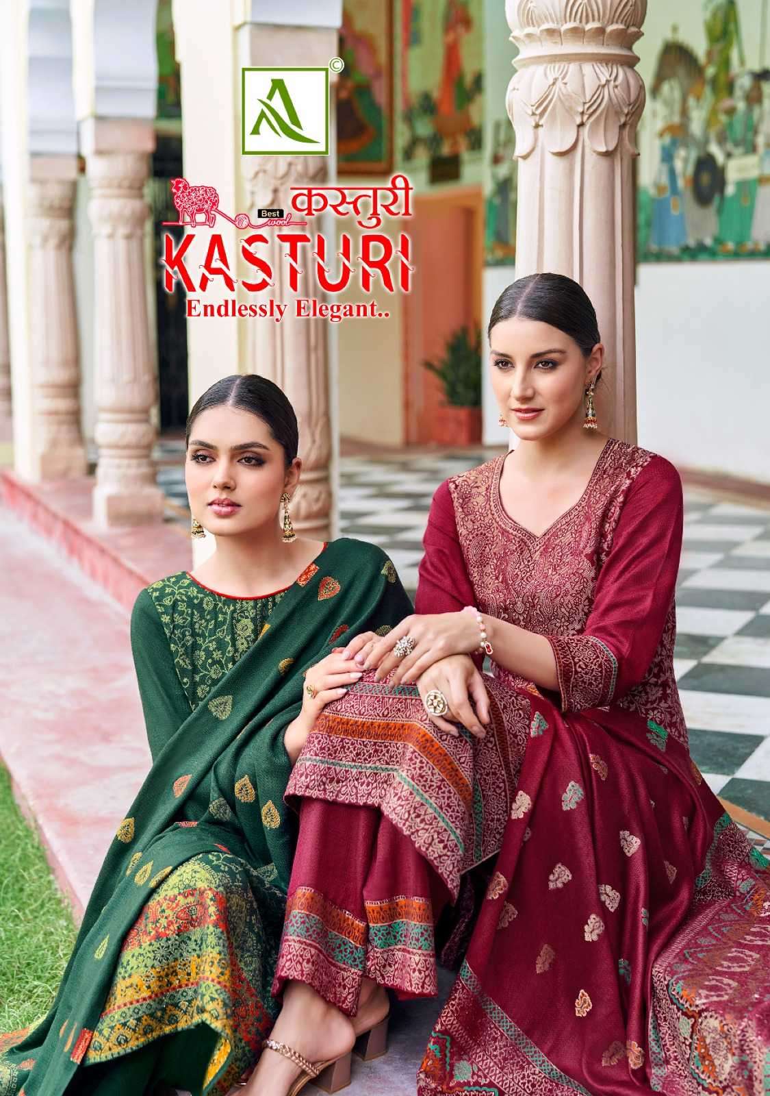 alok suit kasturi series 1348001-1348006 Premium Hand Weave Jacquard suit