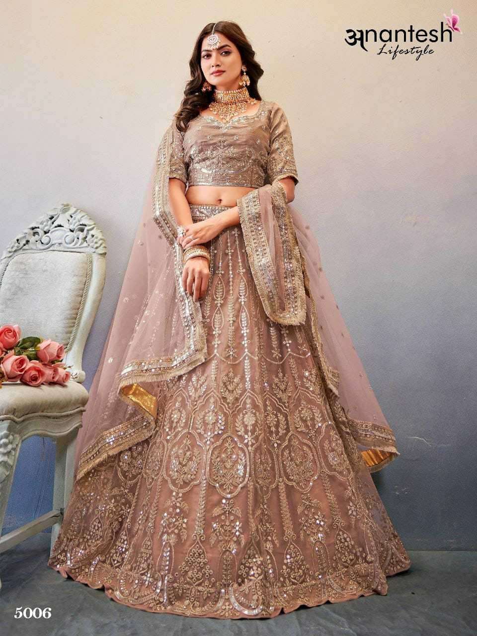 anantesh 5006 fancy net lehenga