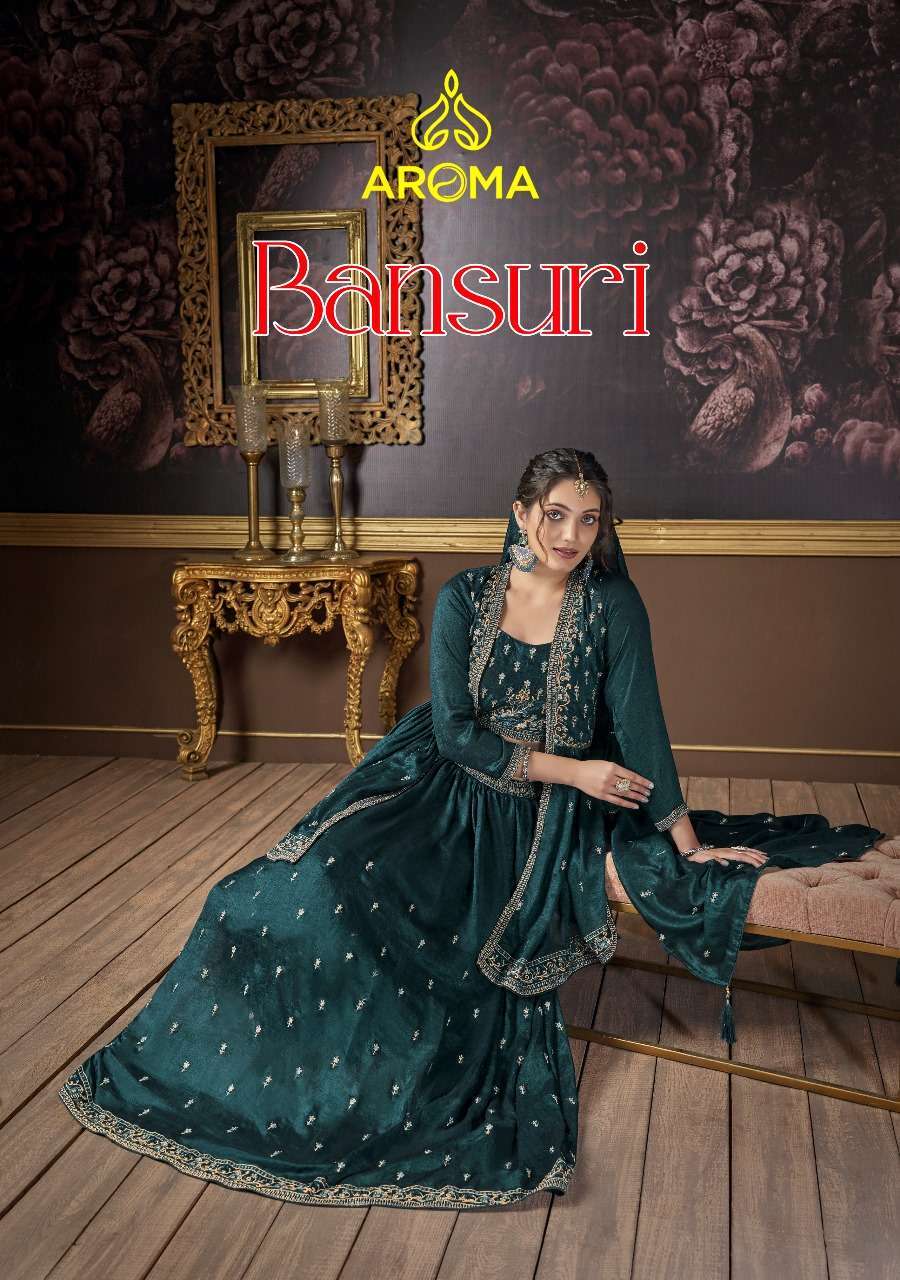 aroma bansuri series 1150-1153 real premium silk lehenga