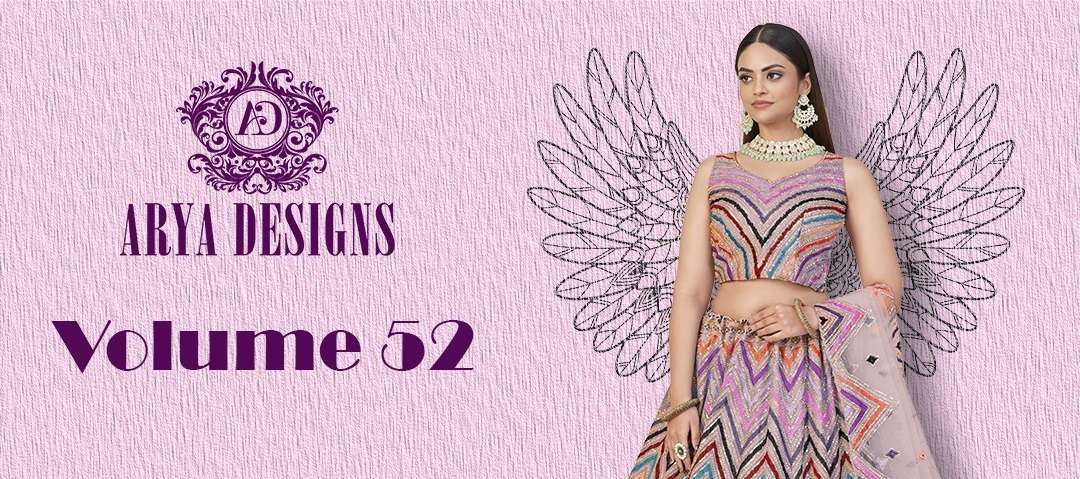 arya design vol 52 series 87001-87026 net lehenga