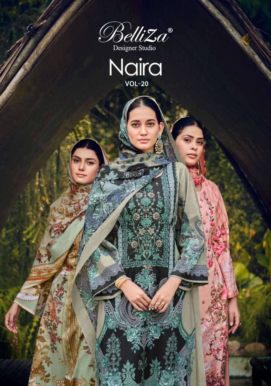 belliza naira vol 20 series 843001-843010 Pure Cotton Digital Prints suit