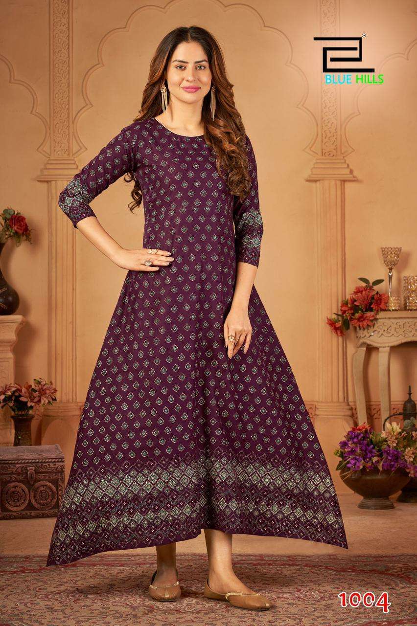 blue hills walkway vol 45 series 1001-1008 14 kg rayon kurti