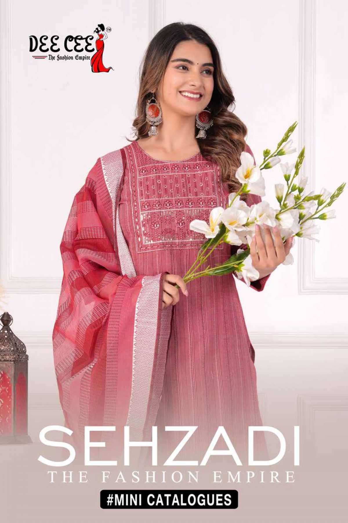 dee cee sehzadi series 1001-1004 cotton yarn died suit 