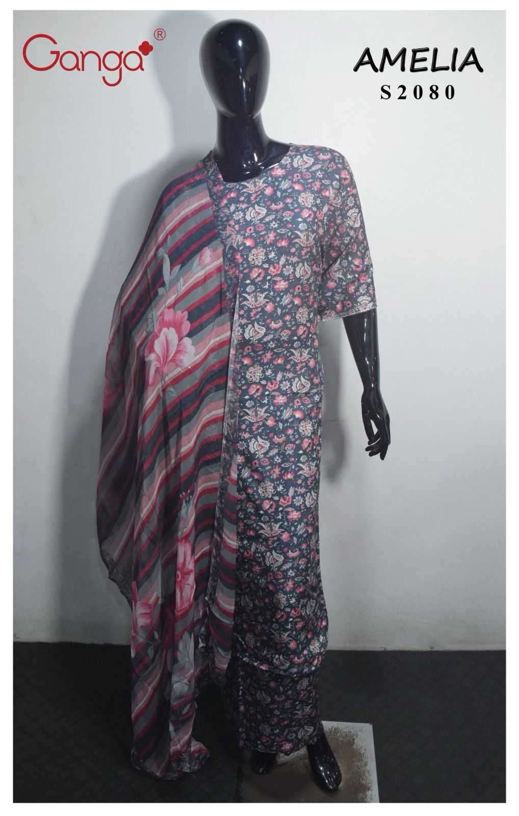 ganga amelia 2080 premium pure pashmina suit