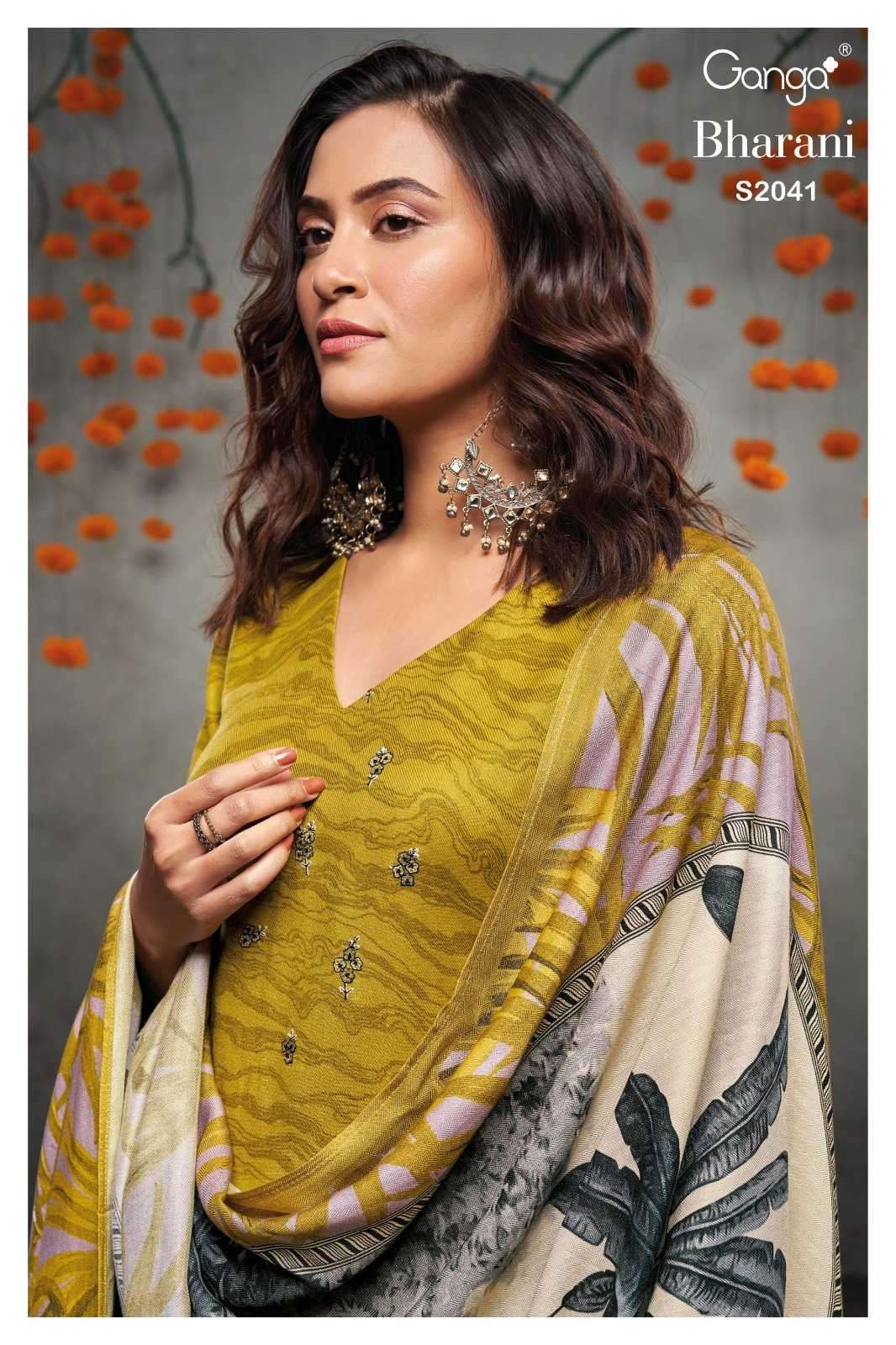 ganga bharani 2041 premium wool pashmina suit 