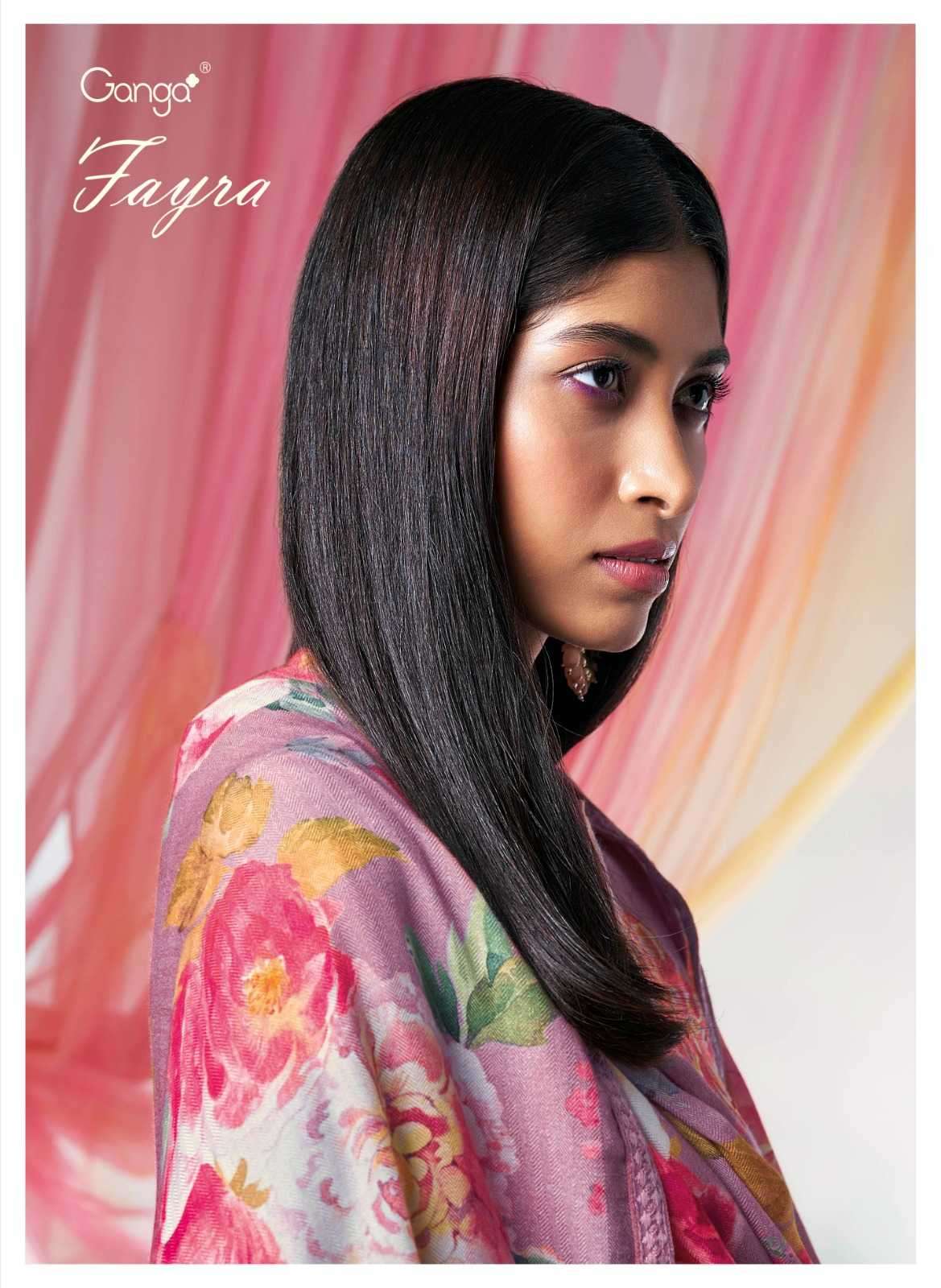 ganga fayra series 1605-1610 premium wool pashmina suit 