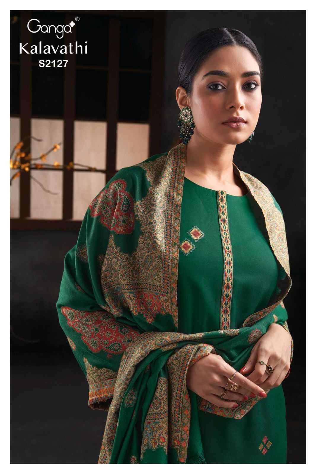 ganga kalavathi 2127 premium pure pashmina suit 