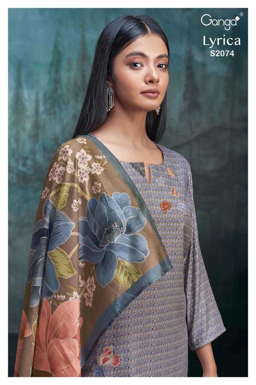 ganga lyrica 2074 premium pure pashmina suit 