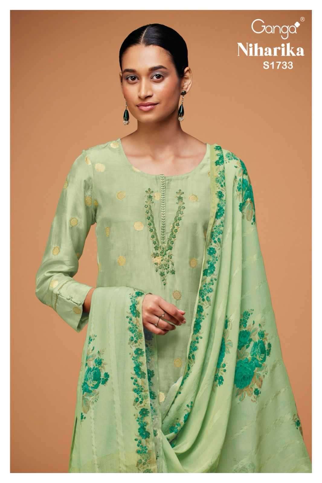 ganga niharika 1733 premium viscose muslin suit