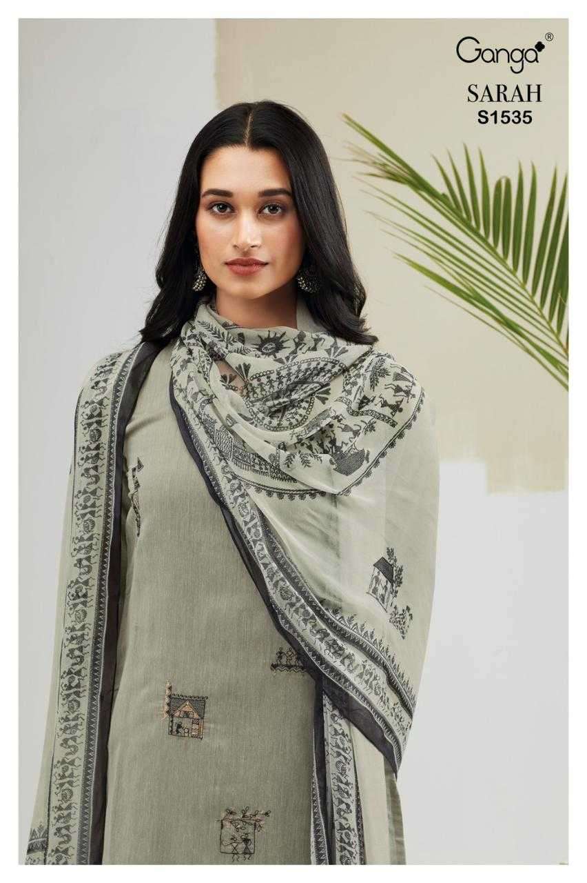 ganga sara 1535 premium woven silk jacquard suit 