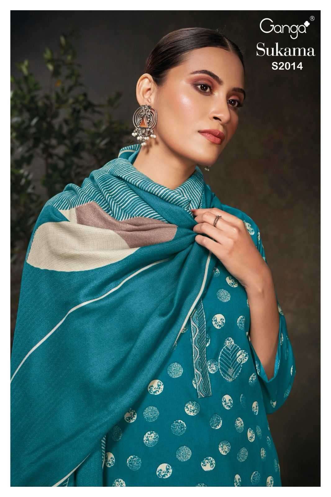 ganga sukama 2014 premium pure pashmina suit 