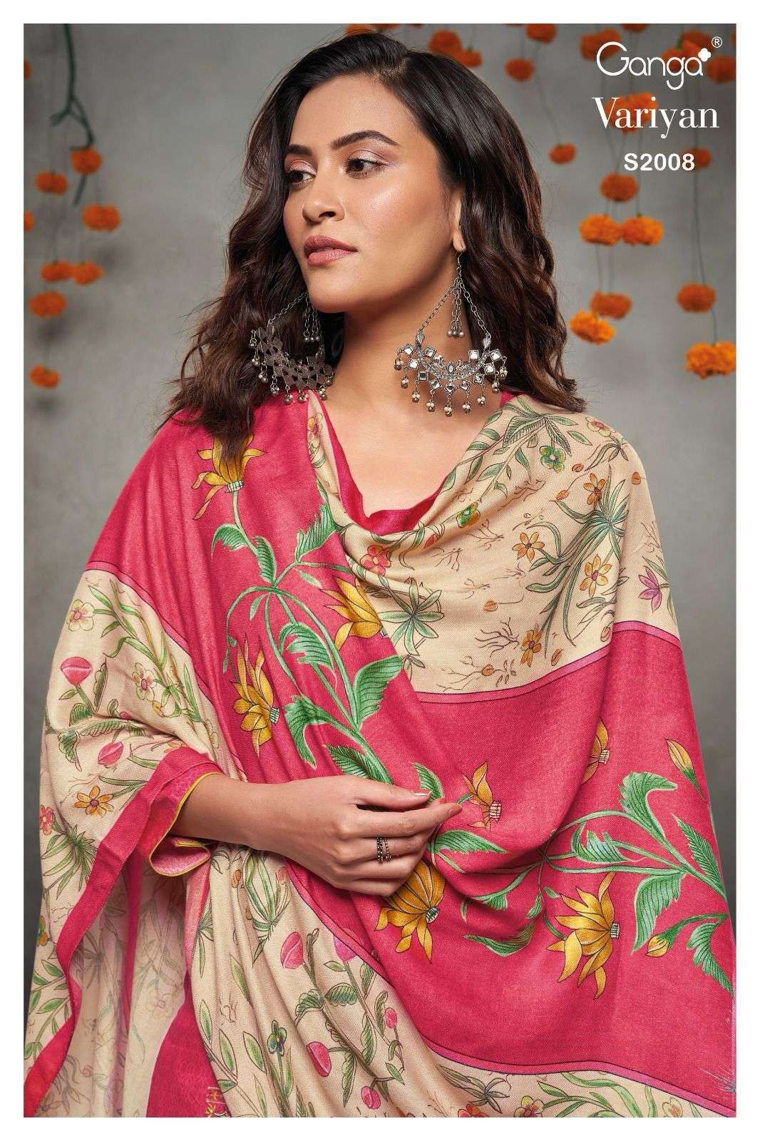 ganga variyan 2008 premium pure pashmina suit 