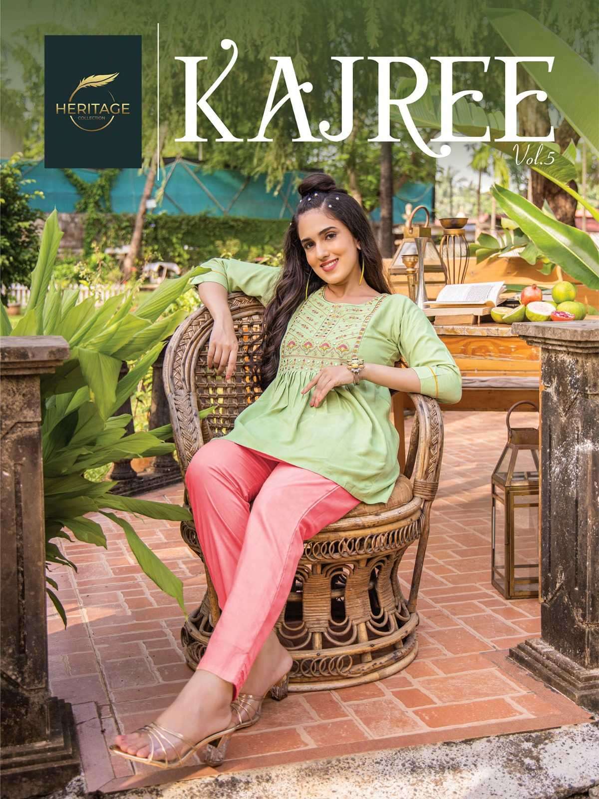 heritage kajree vol 5 series 501-508 rayon slub kurti