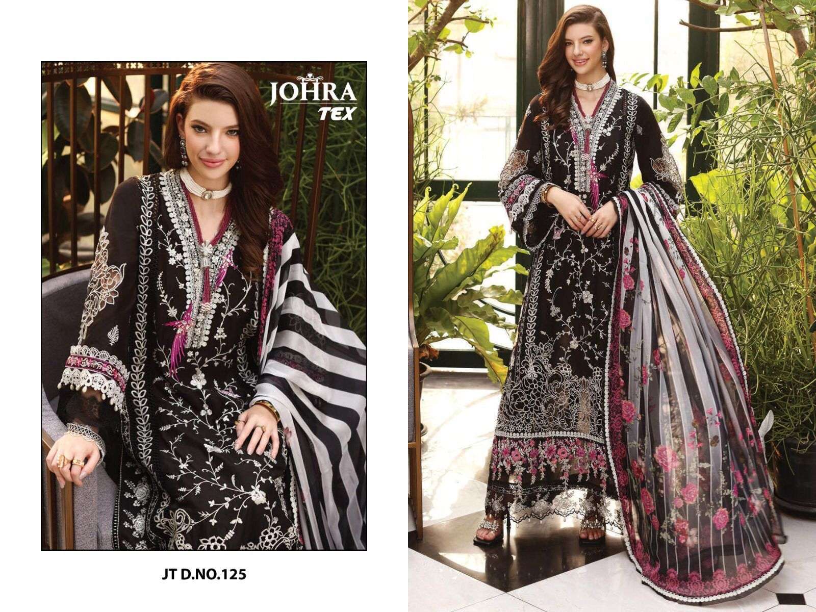 jt-125 designer cambric cotton suit 