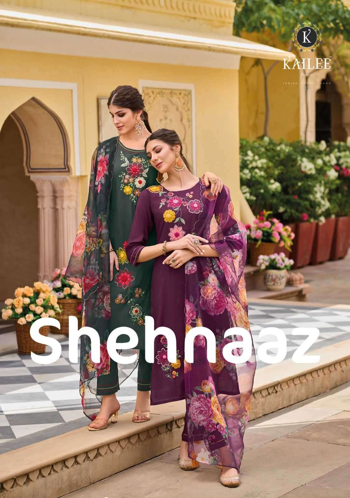 kailee fashion shehnaaz series 42391-42396 pure viscose silk suit