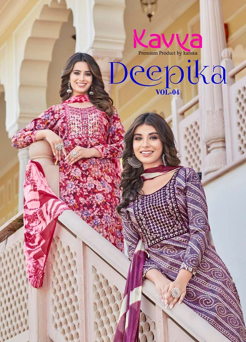 Kavya Deepika Vol-4 series 4001-4010 Heavy Rayon Capsule suit