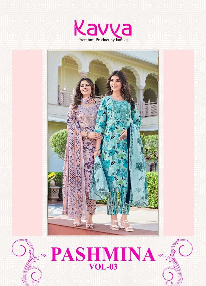 Kavya Pasmina Vol-3 series 3001-3010 Malaysian Cotton suit