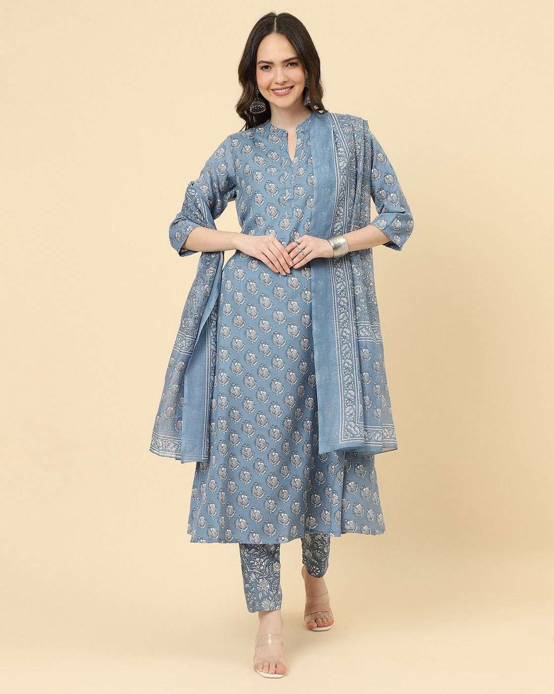 kiara designer heavy cotton printed suit 