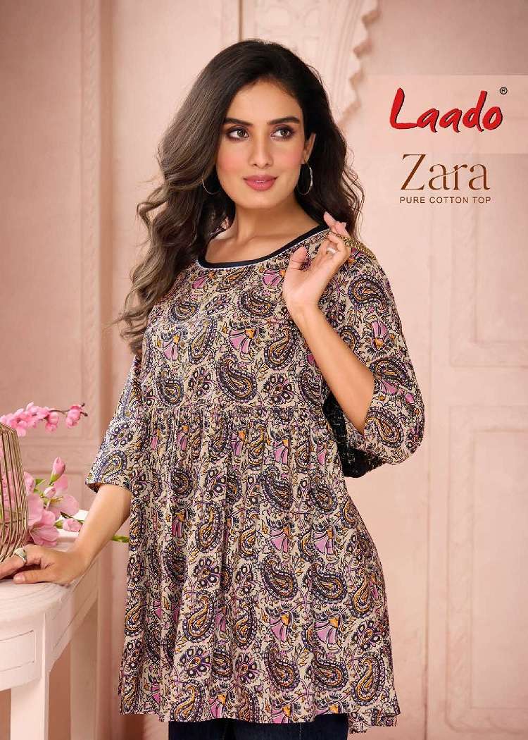 Laado Zara Vol-1 series 1001-1012 Pure Cotton Printed Tunic Style