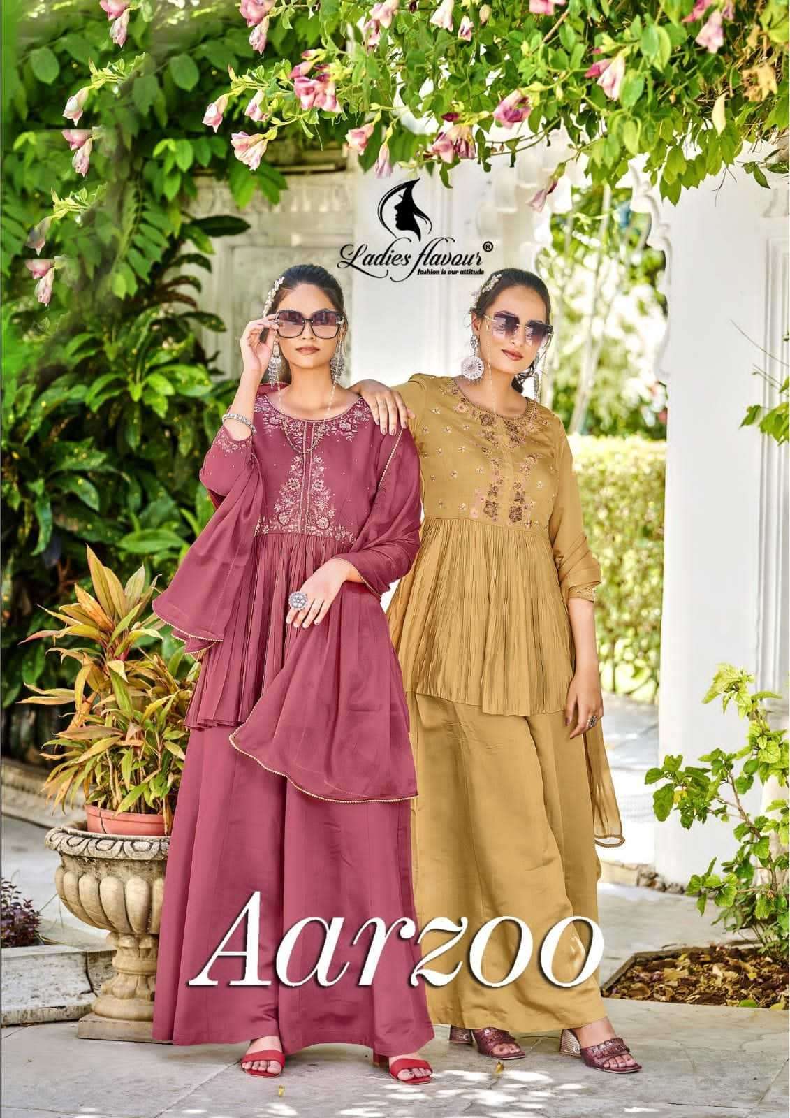 ladies flavour aarzoo series 1001-1004 Heavy Chanderi Silk suit