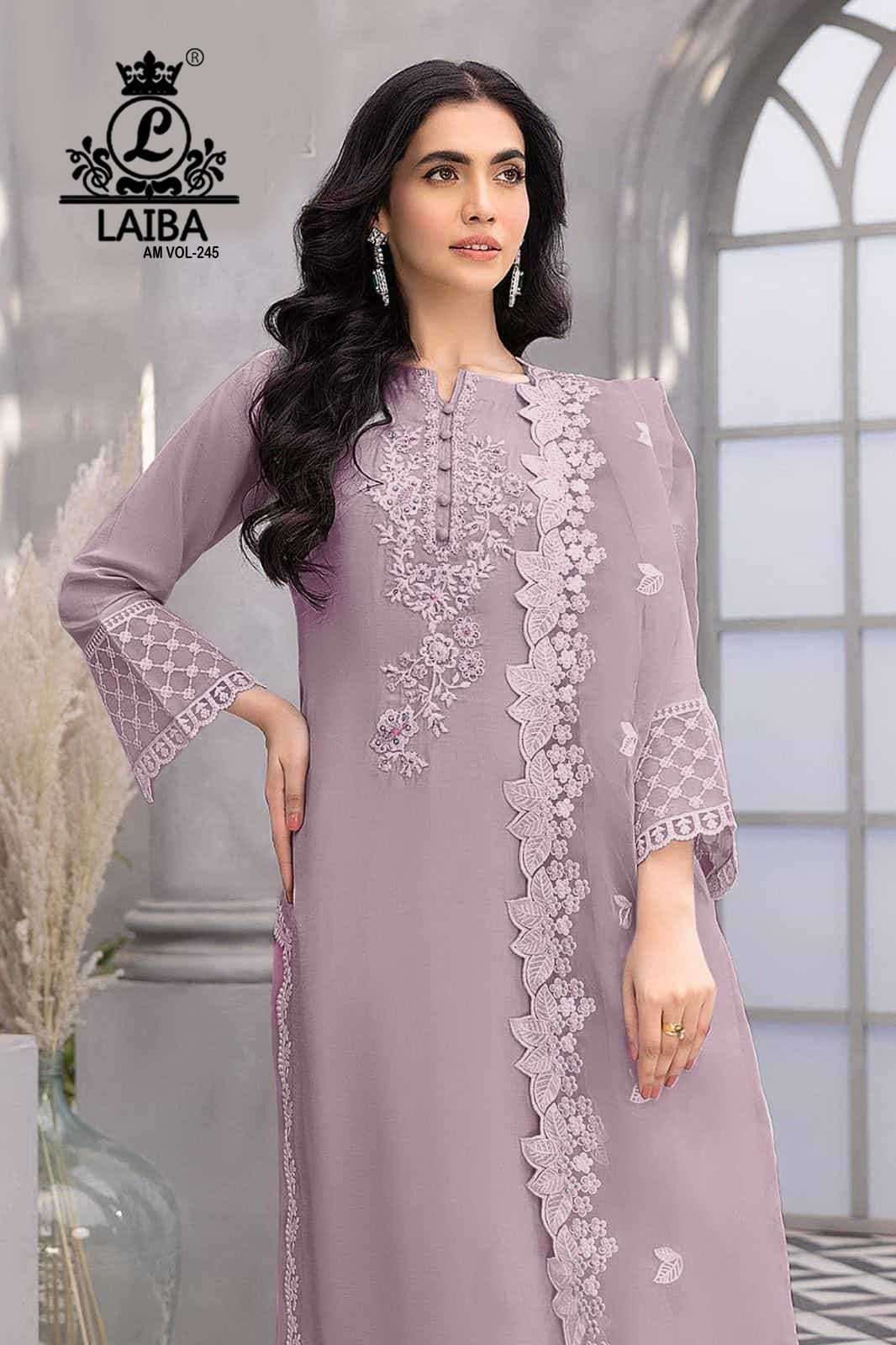 laiba am vol 245 Pure Georgette with crepe inner suit