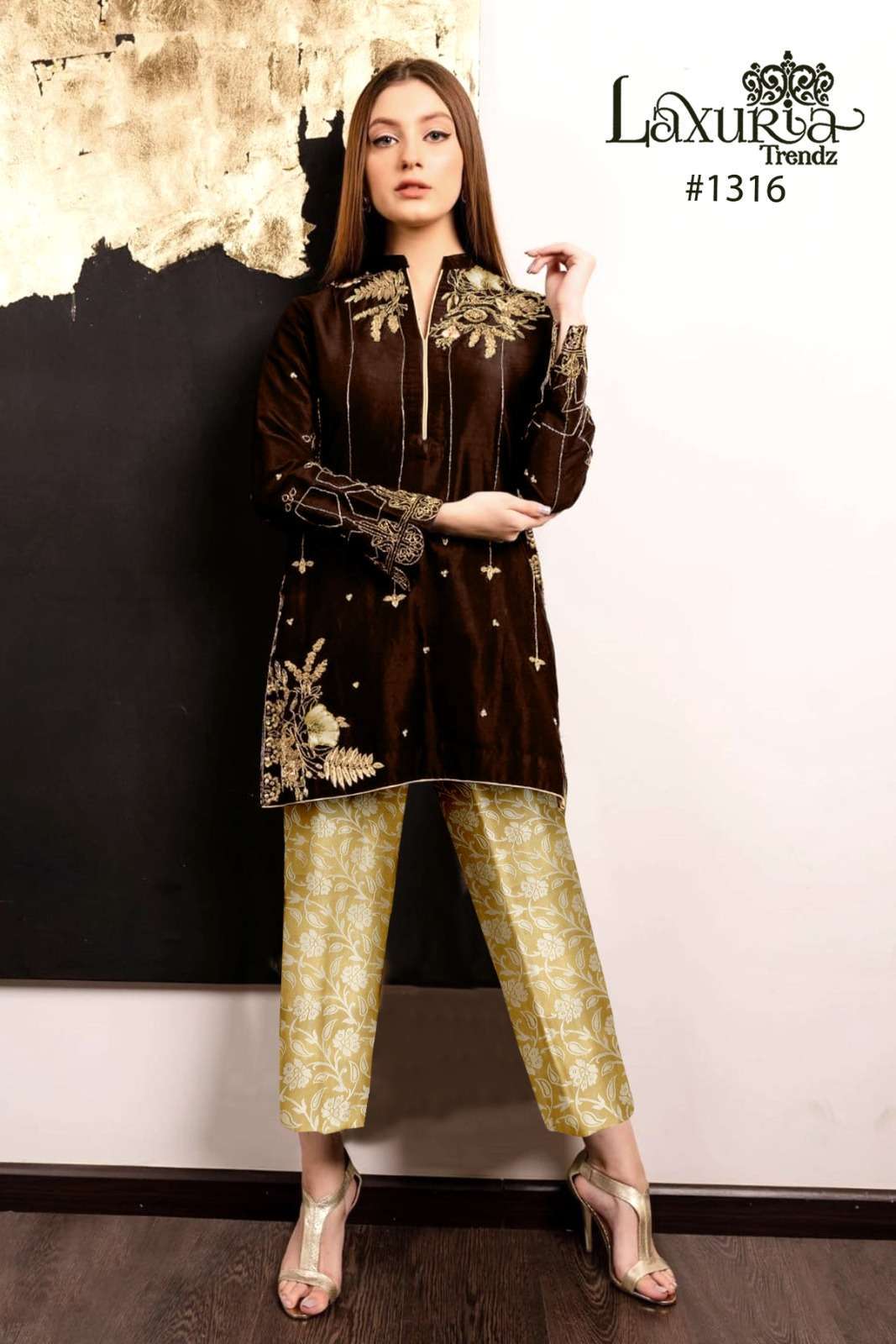 laxuria 1316 9000 Velvet With Inner Santoon kurti with pant