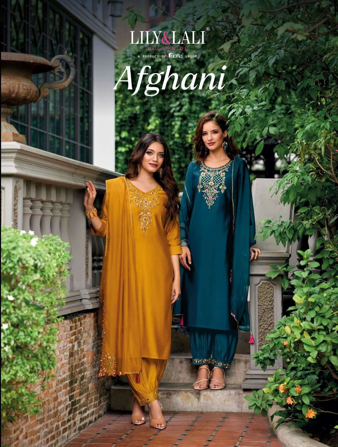 lily and lali afghani series 14101-14106 milan silk suit