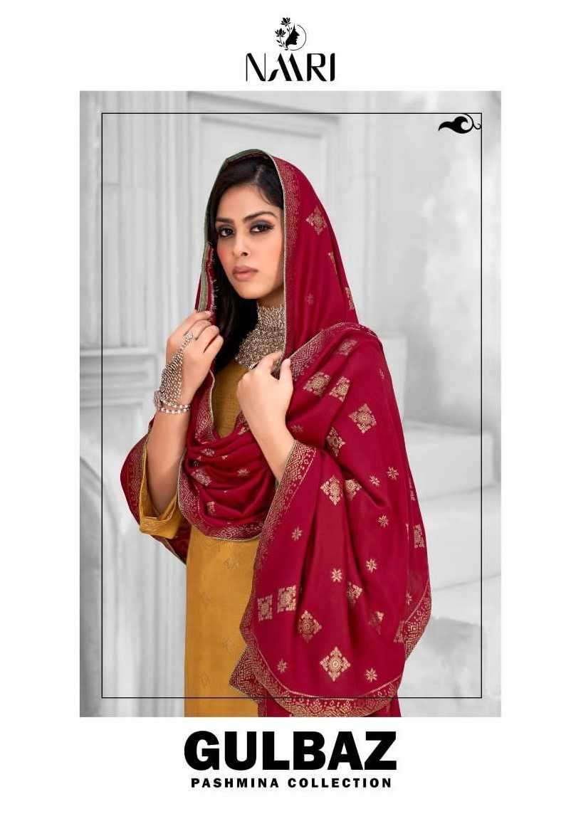 naari gulbaz series 10431-10438 Pure viscous pashmina jacard suit