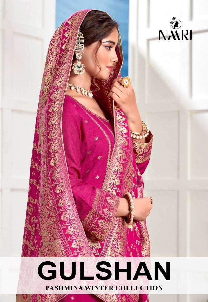 naari gulshan series 56001-56004  Pure Dola pashmina jacard suit