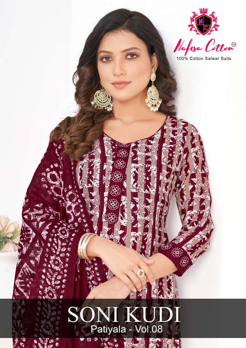 Nafisa Soni Kudi Patiyala Vol-1 series 8001-8010  Indo Cotton suit