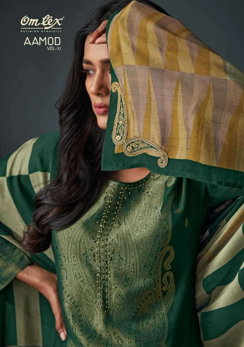 omtex aamod vol 11 series 3181 muslin jacquard suit 