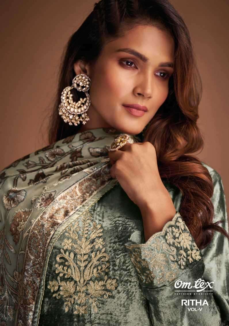 omtex ritha vol 5 series 2831 pure viscose velvet suit