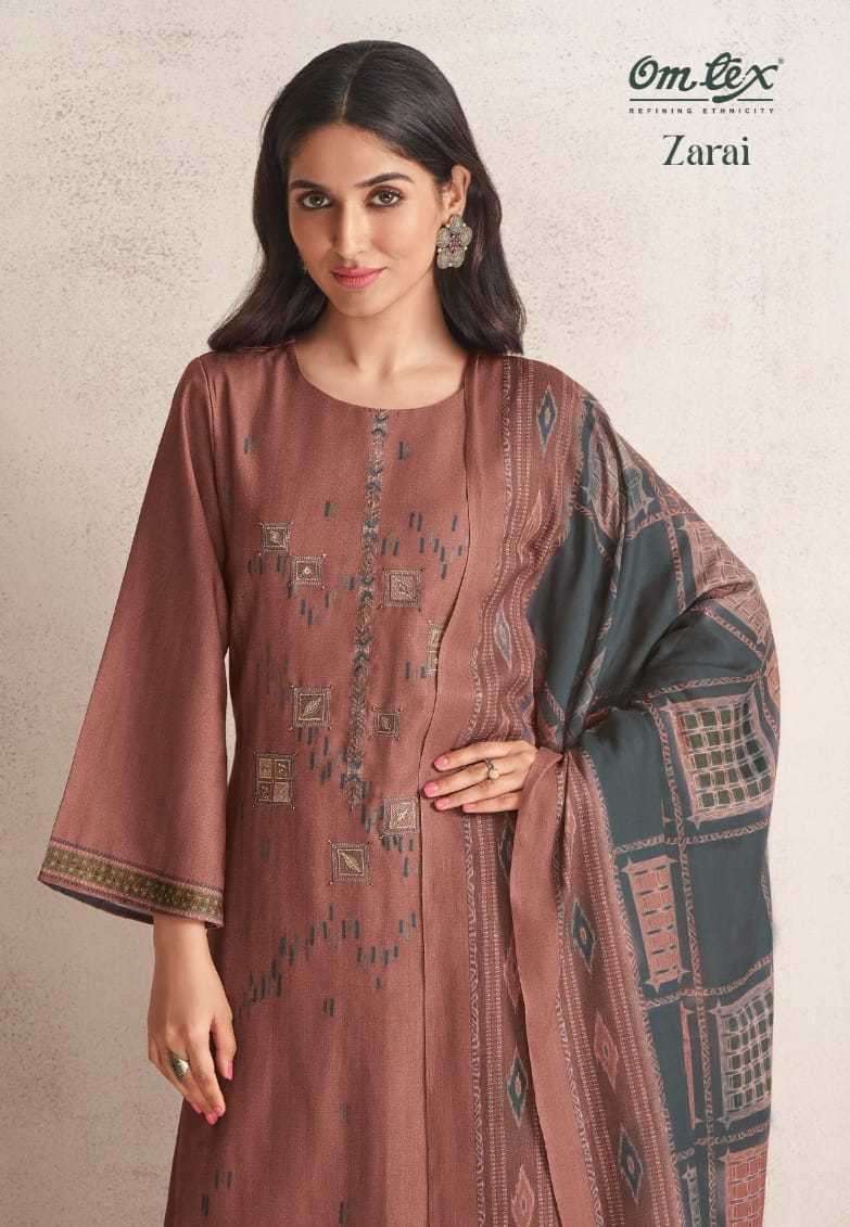 omtex zarai series 2531 pashmina digital print suit