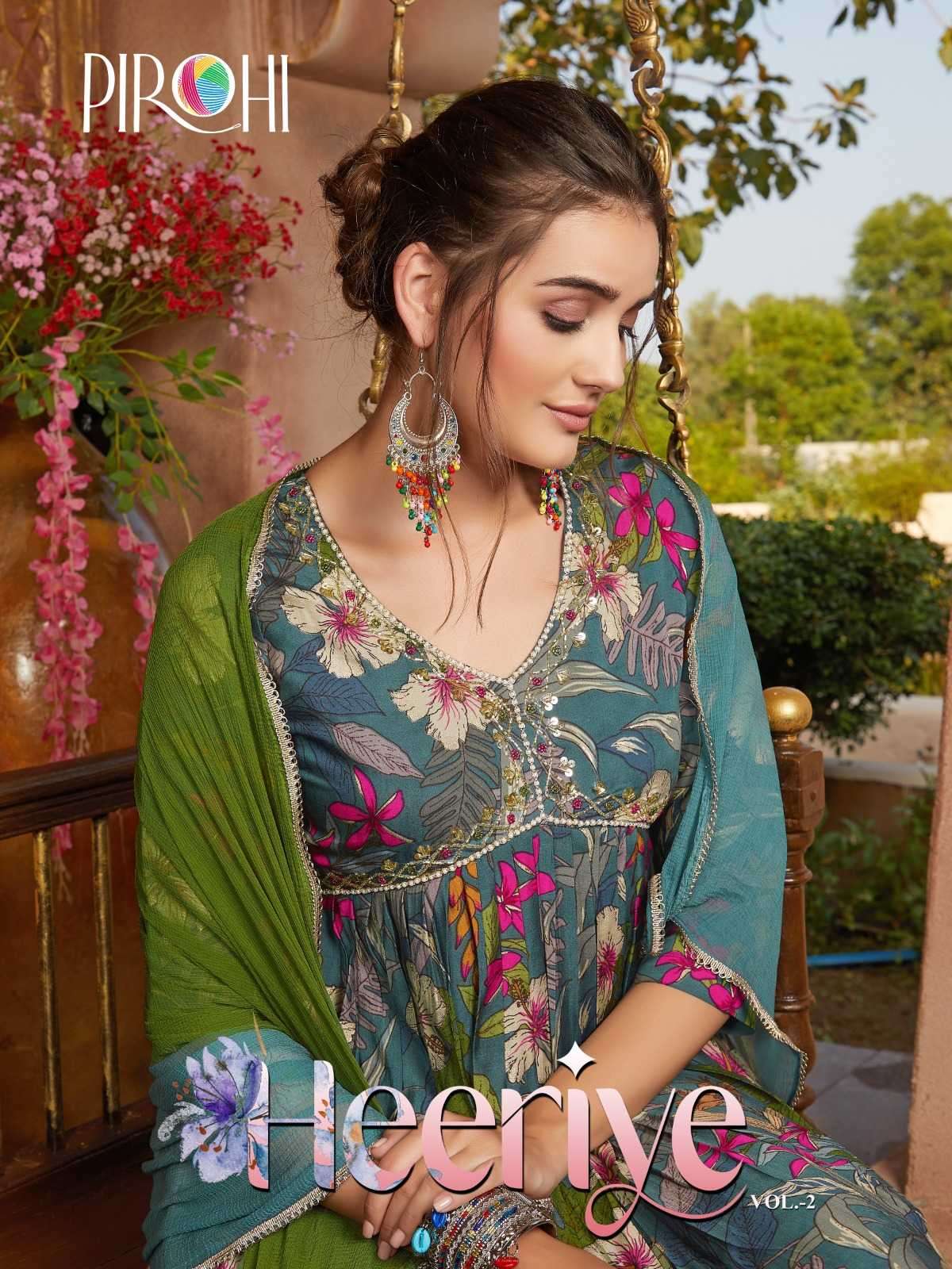 pirohi heeriye vol 2 muslin print handwork suit 