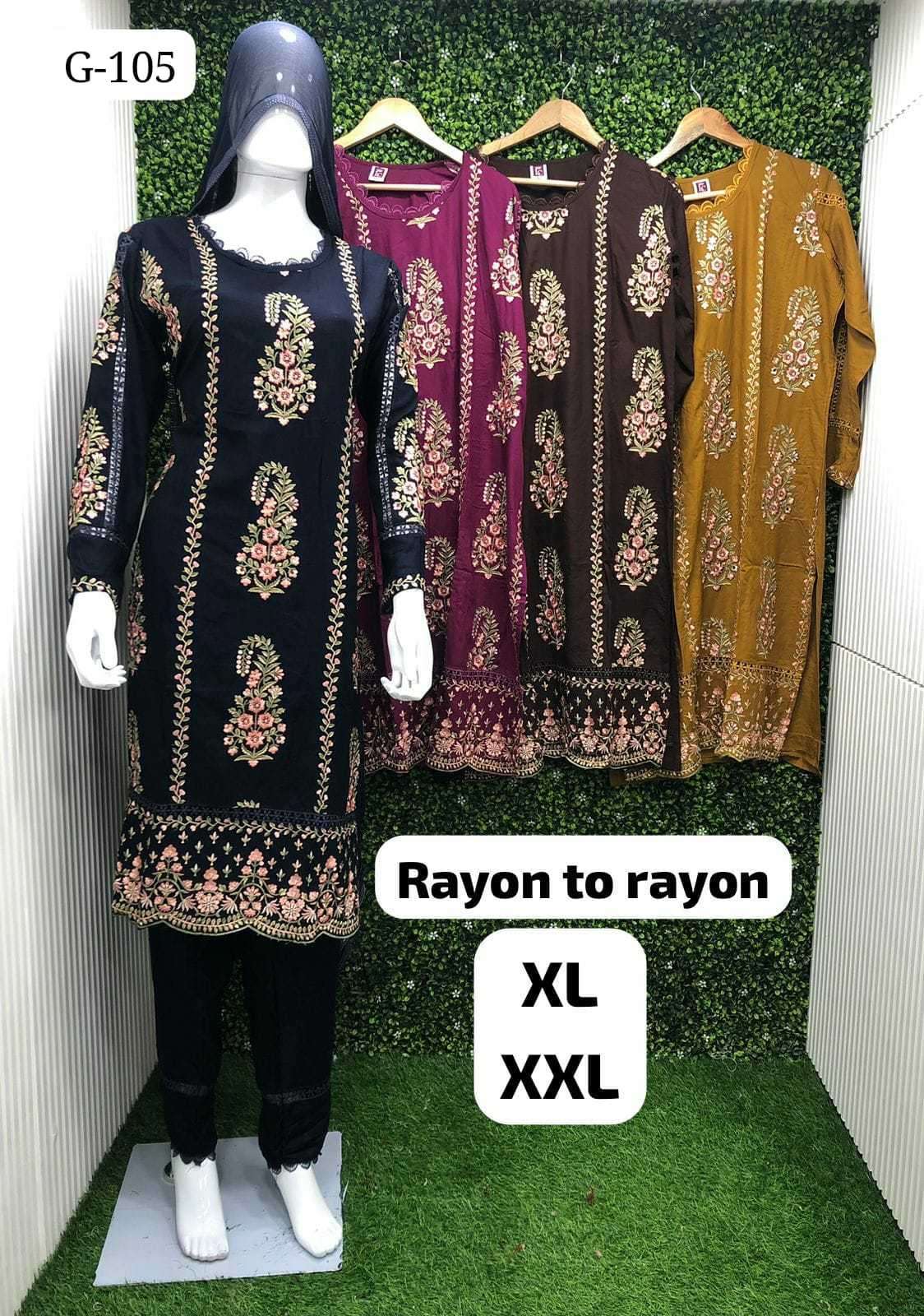 pr 105 Rayon suit with digital dupatta