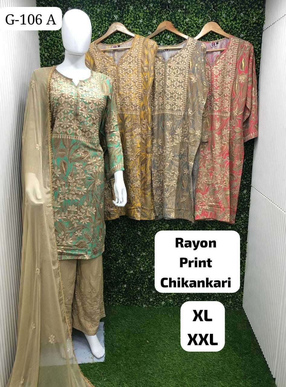 pr 106 Rayon suit Digital Dupatta 