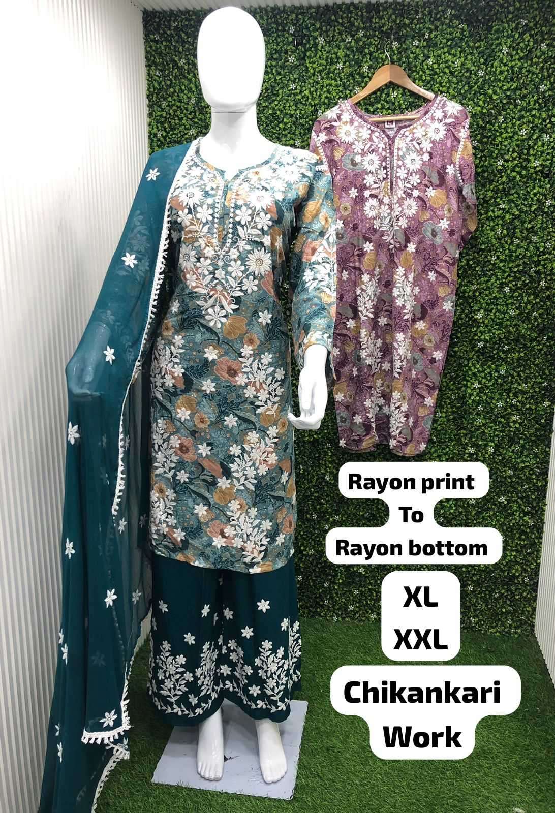 Pr 111 rayon print suit