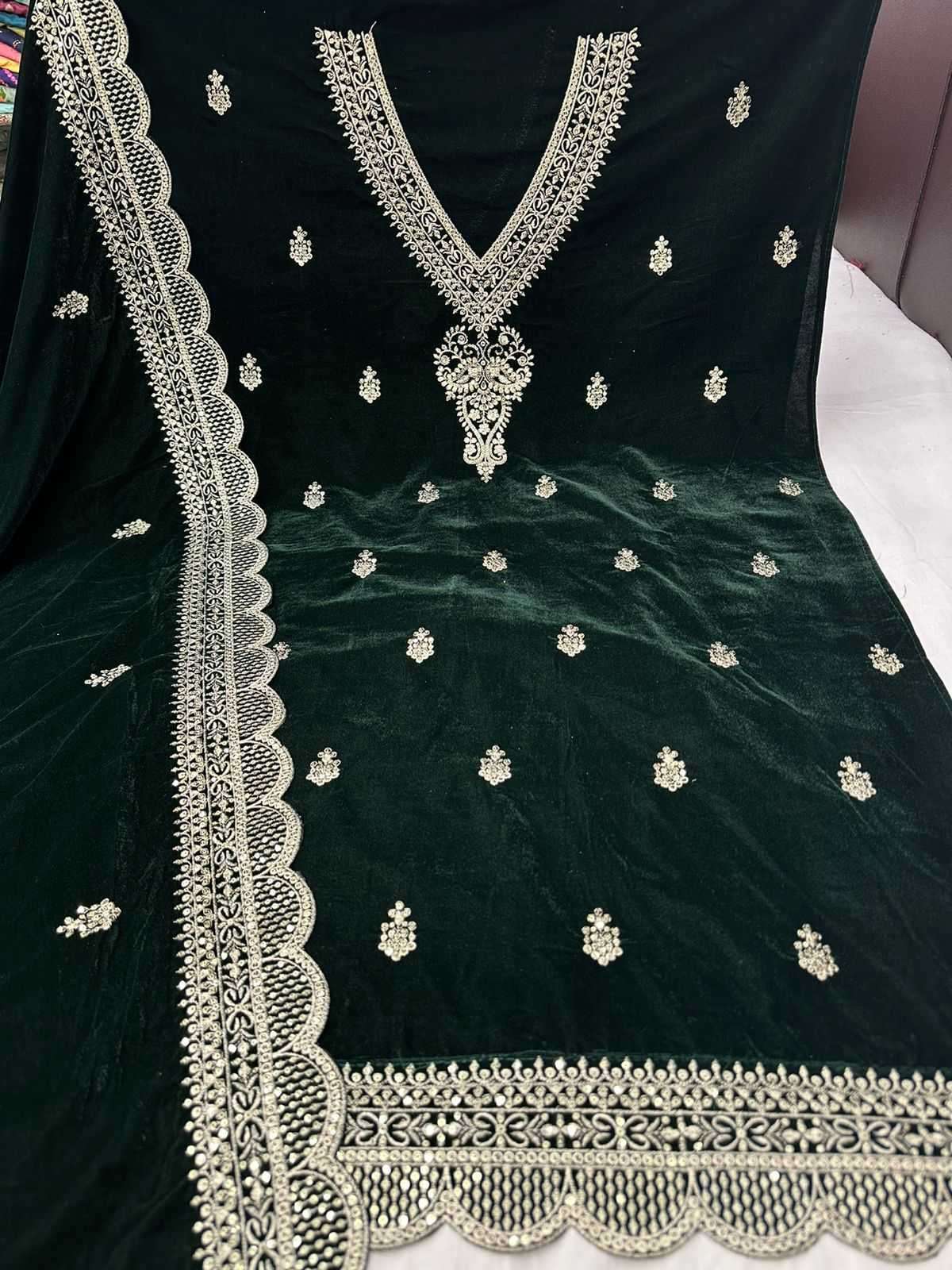 pr costa beautiful velvet winter wear pakistani dress material