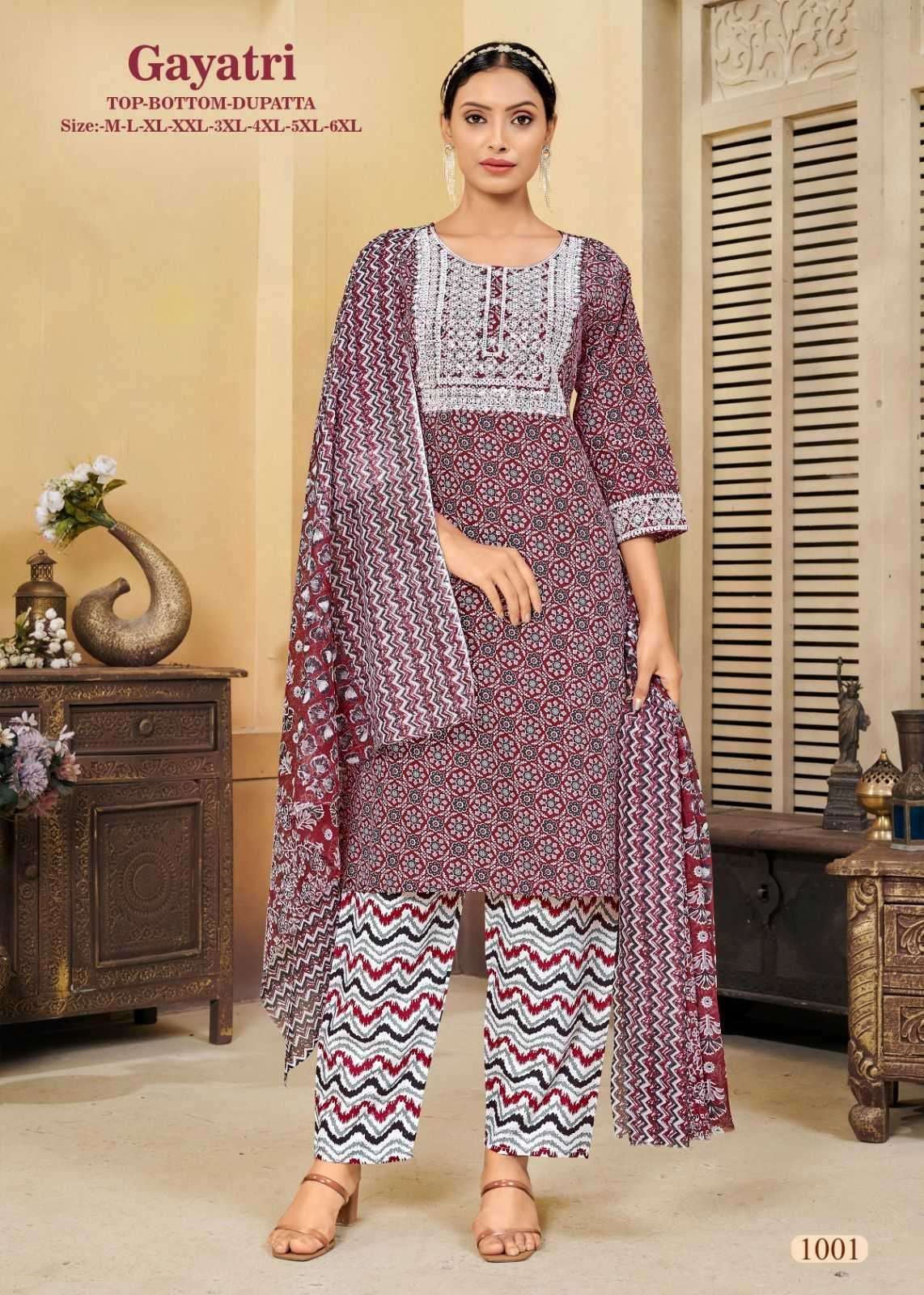 pr gayatri series 1001-1004 pure cotton suit