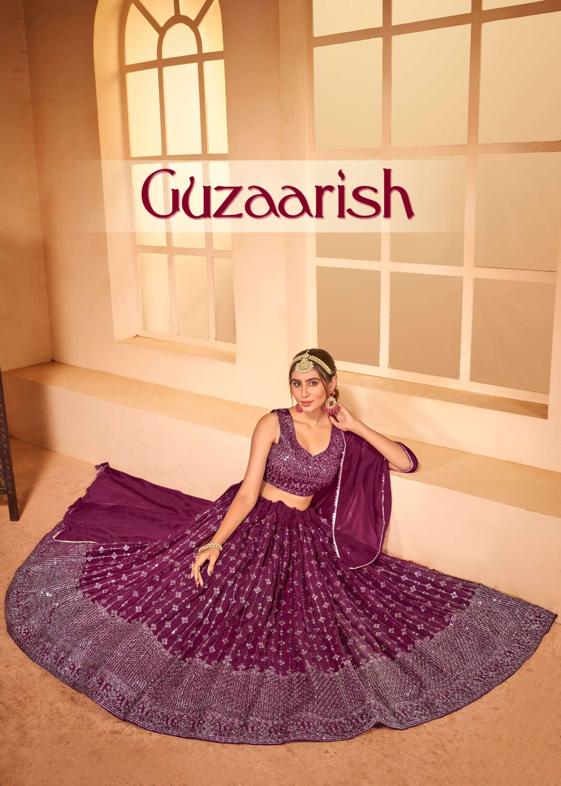 pr guzaarish series 1001-1004 Pure Georgette with Heavy Embroidery work lehenga