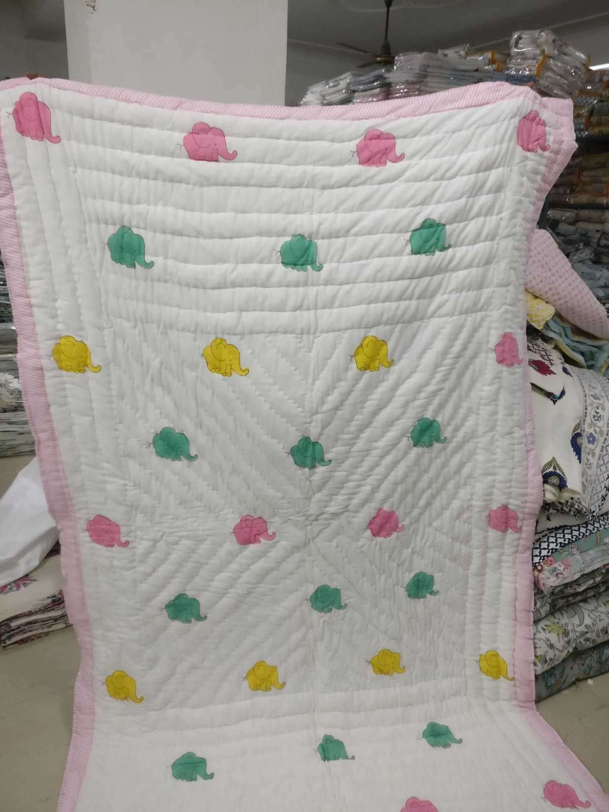 pr hand block kids quilt mulmul comfortable single bed dohar